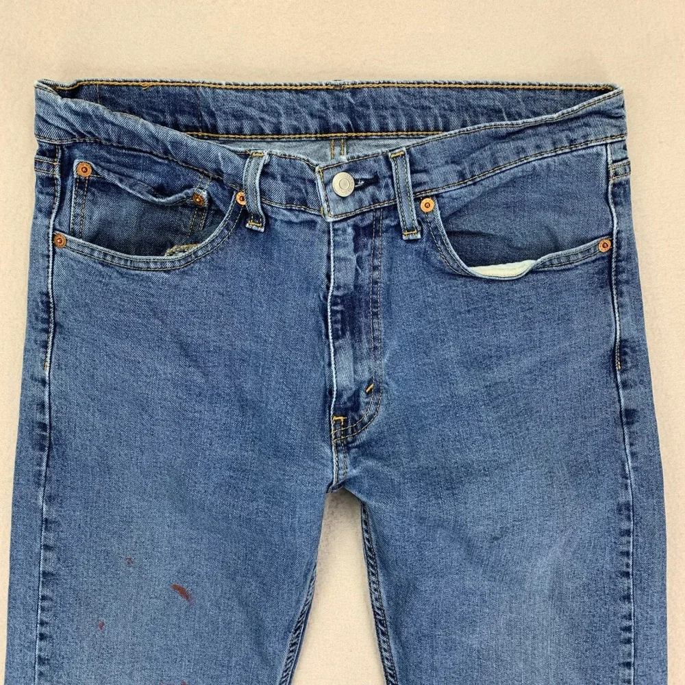 Thrashed Levi's Jeans 505 Mens 34x32 Faded Distressed Denim Painted Workwear Y2K